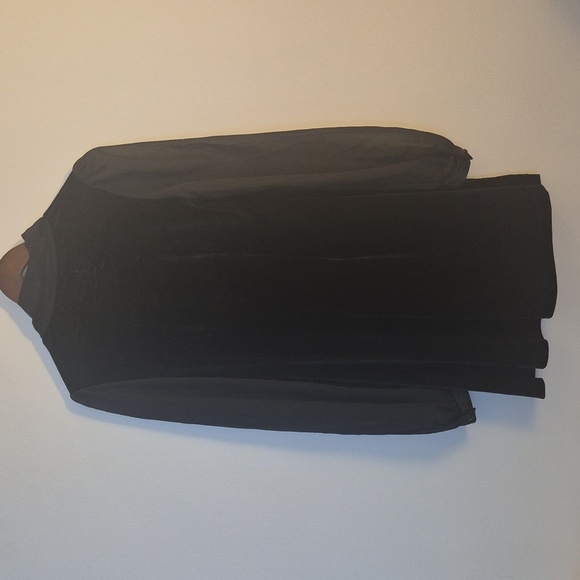 Womens HB Gabriella Mini Dress Black Velvet Chiffon Bow Goth Retro S/M - Picture 4 of 8